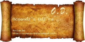 Ocsenás Dóra névjegykártya